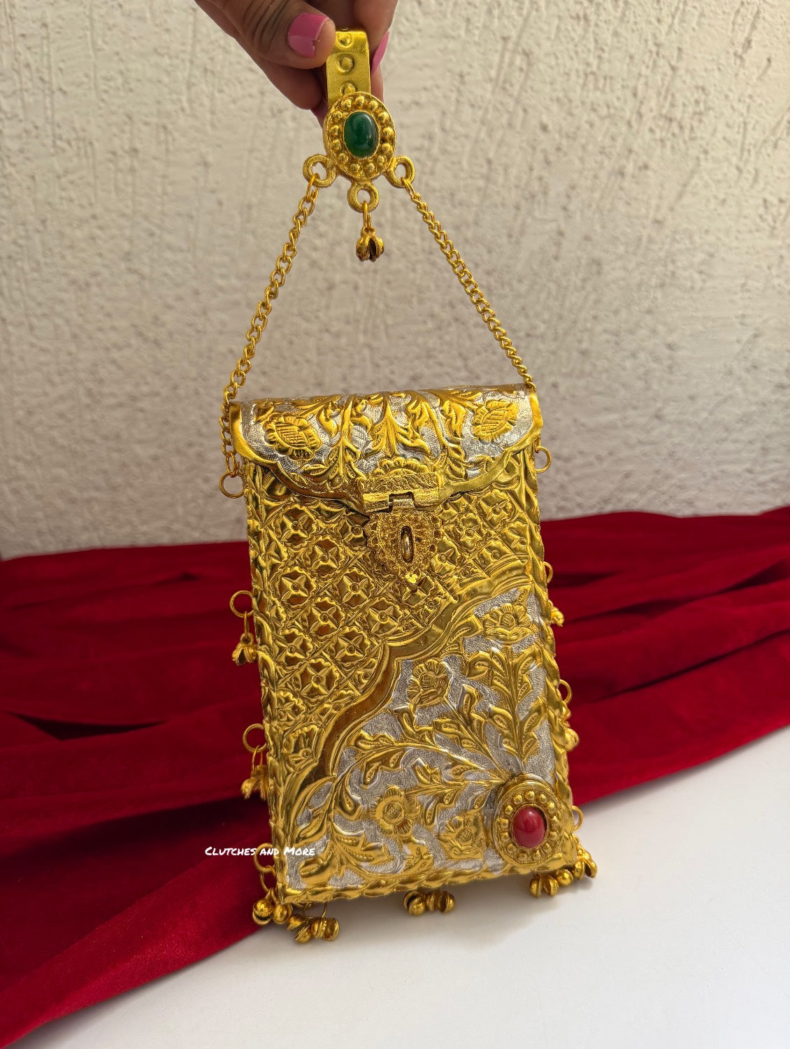 Gold Silver Brass Mobile Waist bag