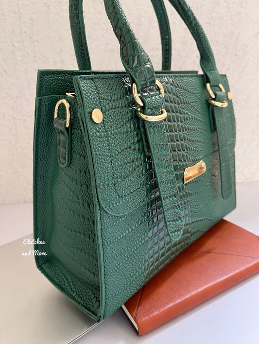 Croco Green Tote