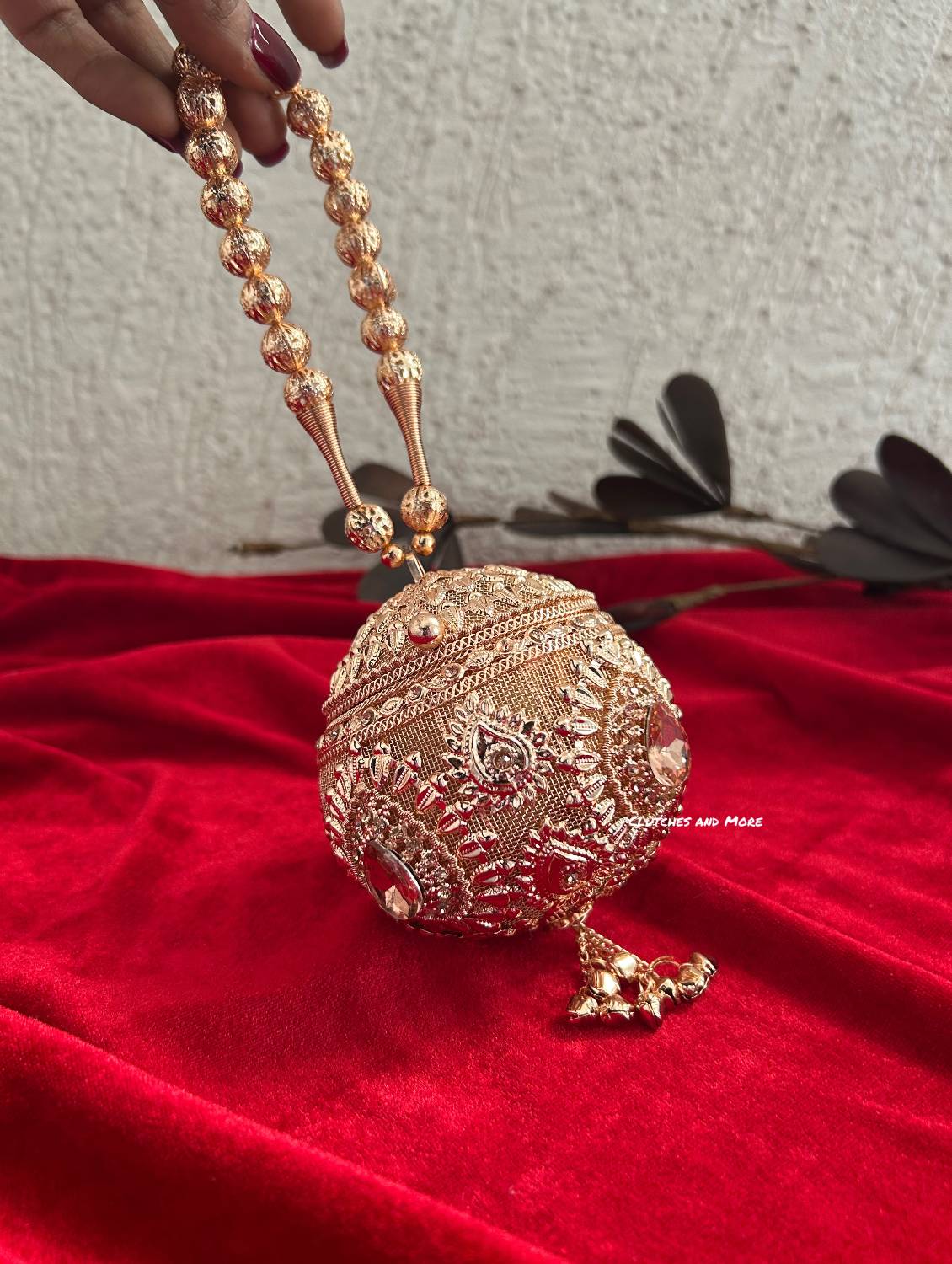 Mini Metal Potli Bag Rose Gold