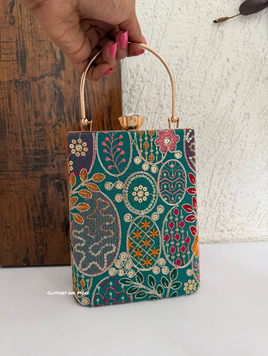 Ibadat Lakhnawi Chikankari Bag Green