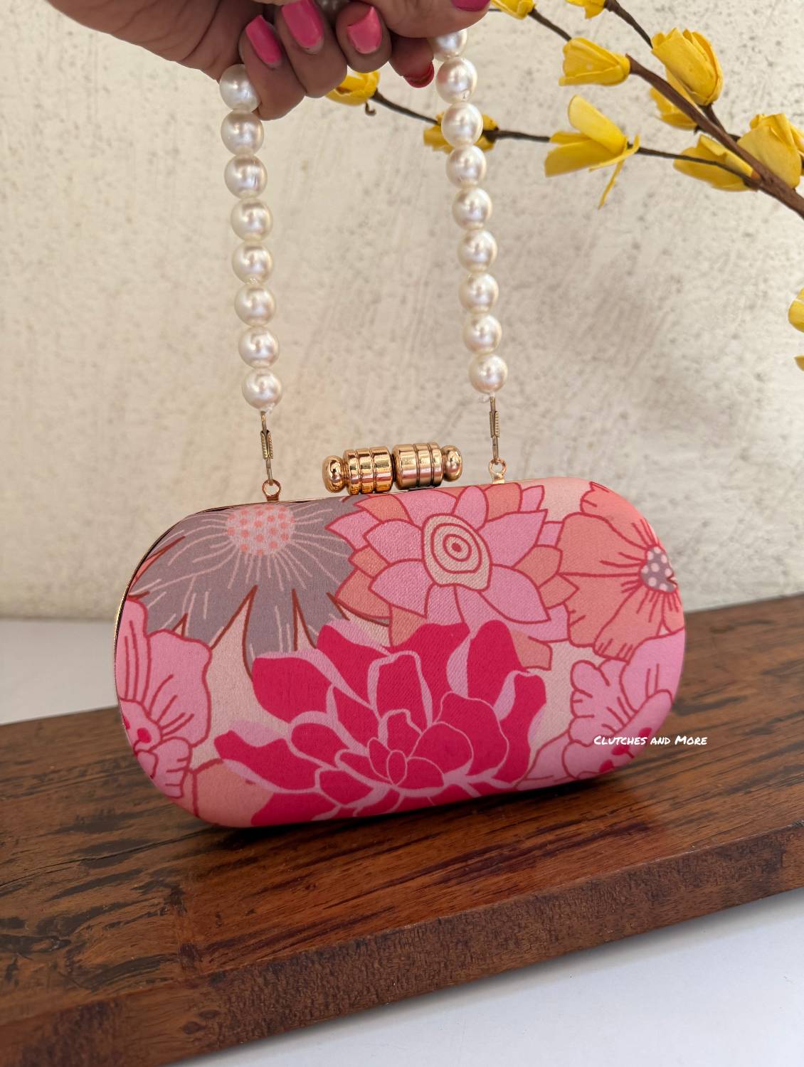 Paradise Pink Floral Clutch