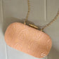 Chikankari Peach capsule clutch