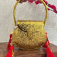 Ridhima Brass Clutch with Tassles (Red)