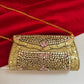 Kasika Kundan Brass Clutch Gold Pink