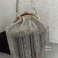 Silver Batua Bag with long Tassles