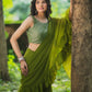 Green Georgette Pre Draped Sharara Saree by Dorie