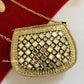 Kasika Kundan Brass Clutch Mini Green