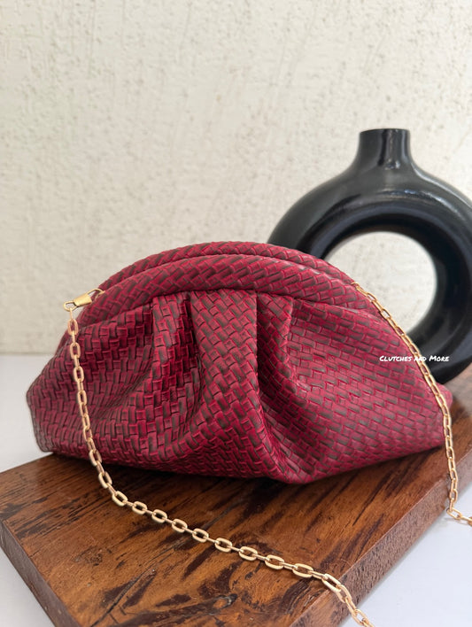 Woven Batua Bag Maroon