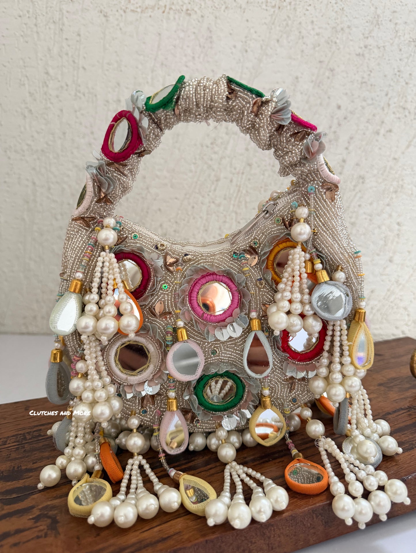 Chandni Mirror Bag Silver