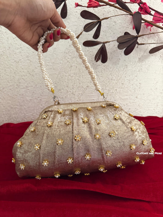 Kundan Batua Bag Shimmer Gold