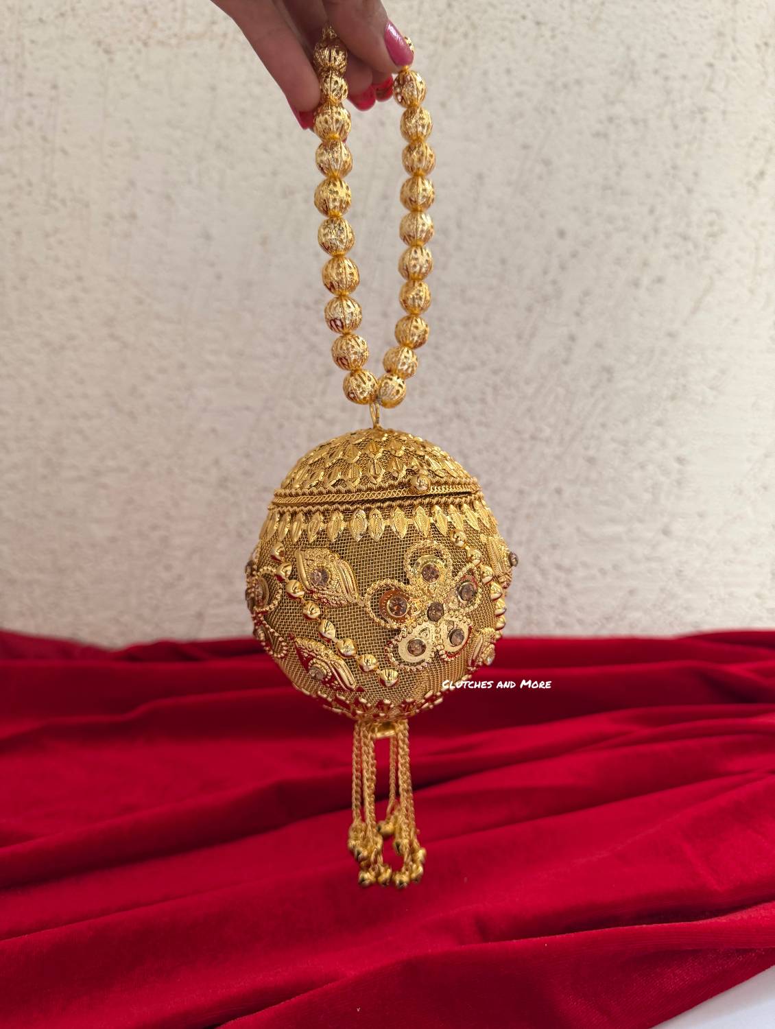 Mini Metal Potli Bag Light Gold
