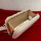 White Pearl Tassle Clutch