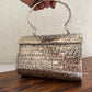 Brass Silver clutch with handle
