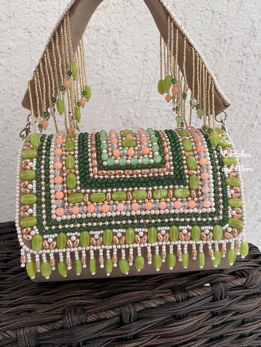 Feisty Beaded Flap Bag