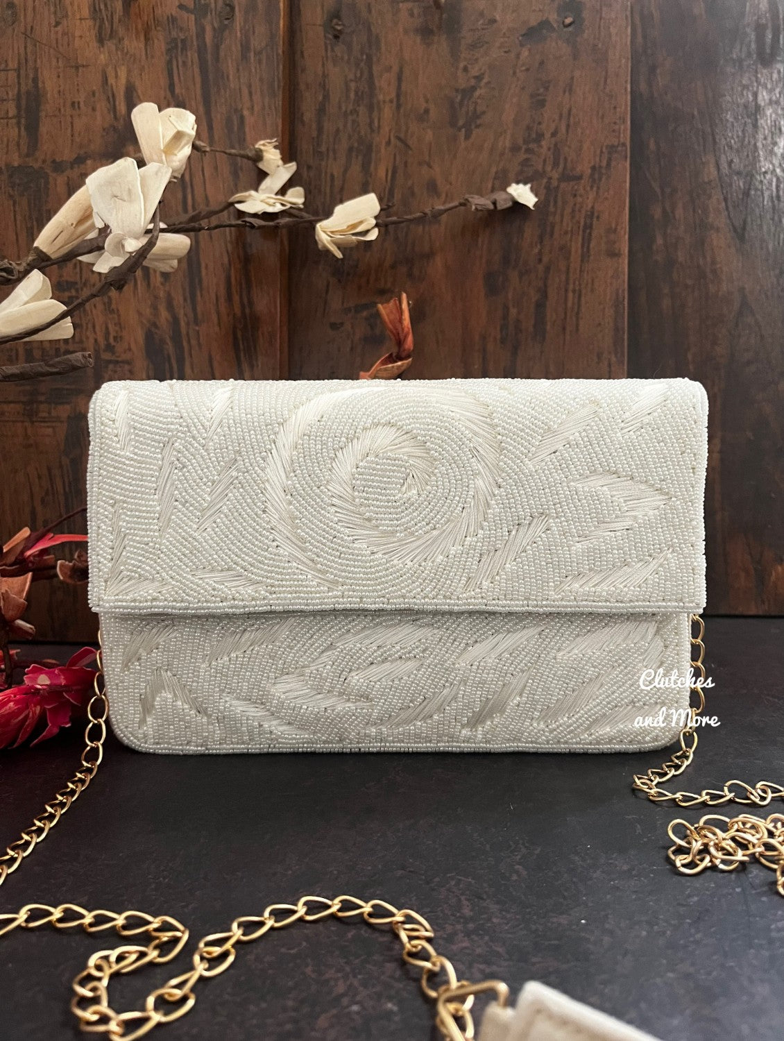 Box Style Flap Bag White