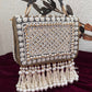 Premium Pearl Tassel Flap Bag Grey