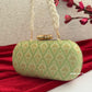 Adaa Banarsi Clutch Light Green