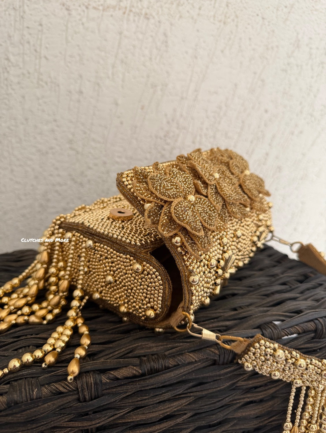 Mariam Gold Flap Bag