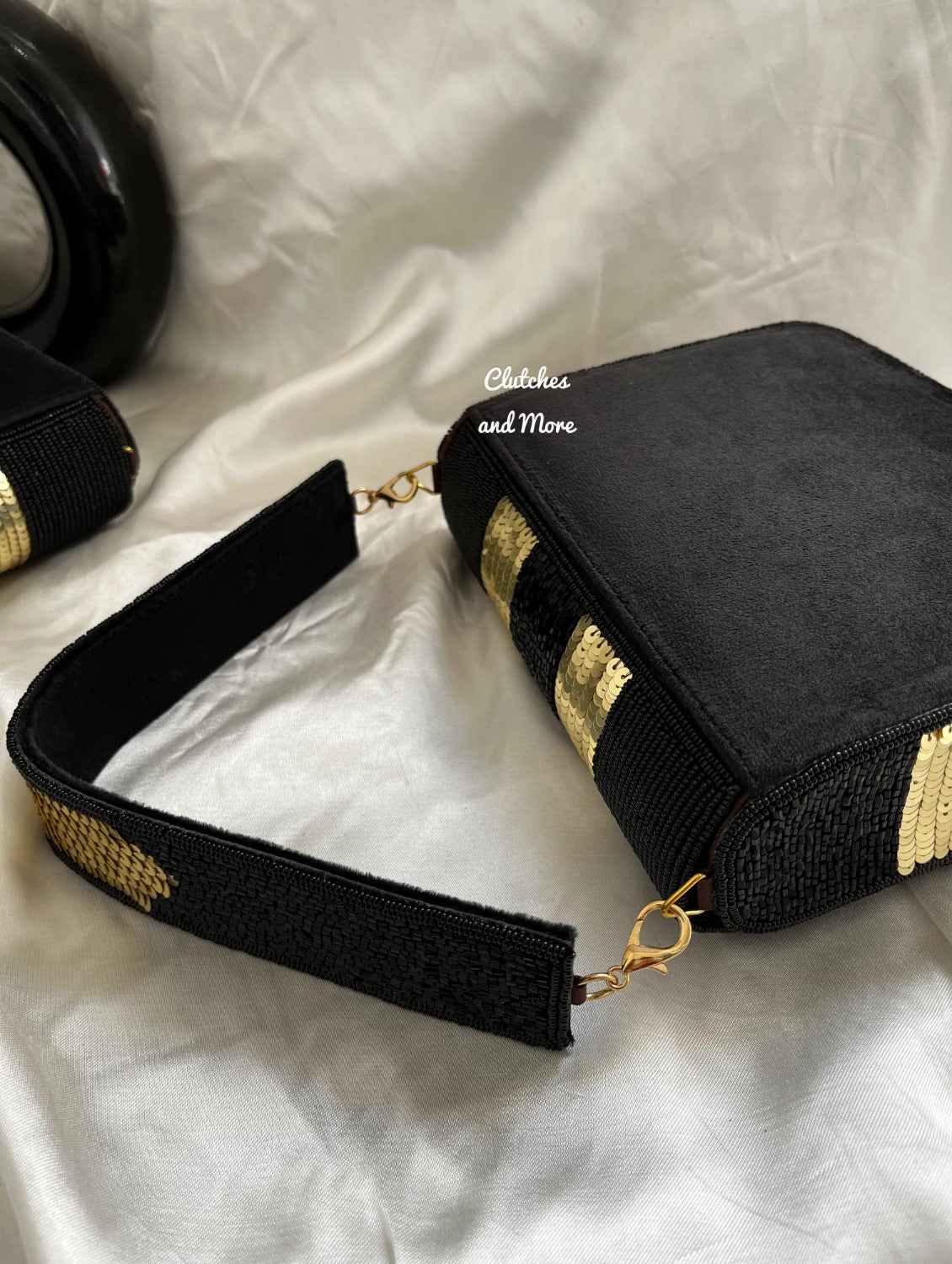 Black Gold Flap Bag