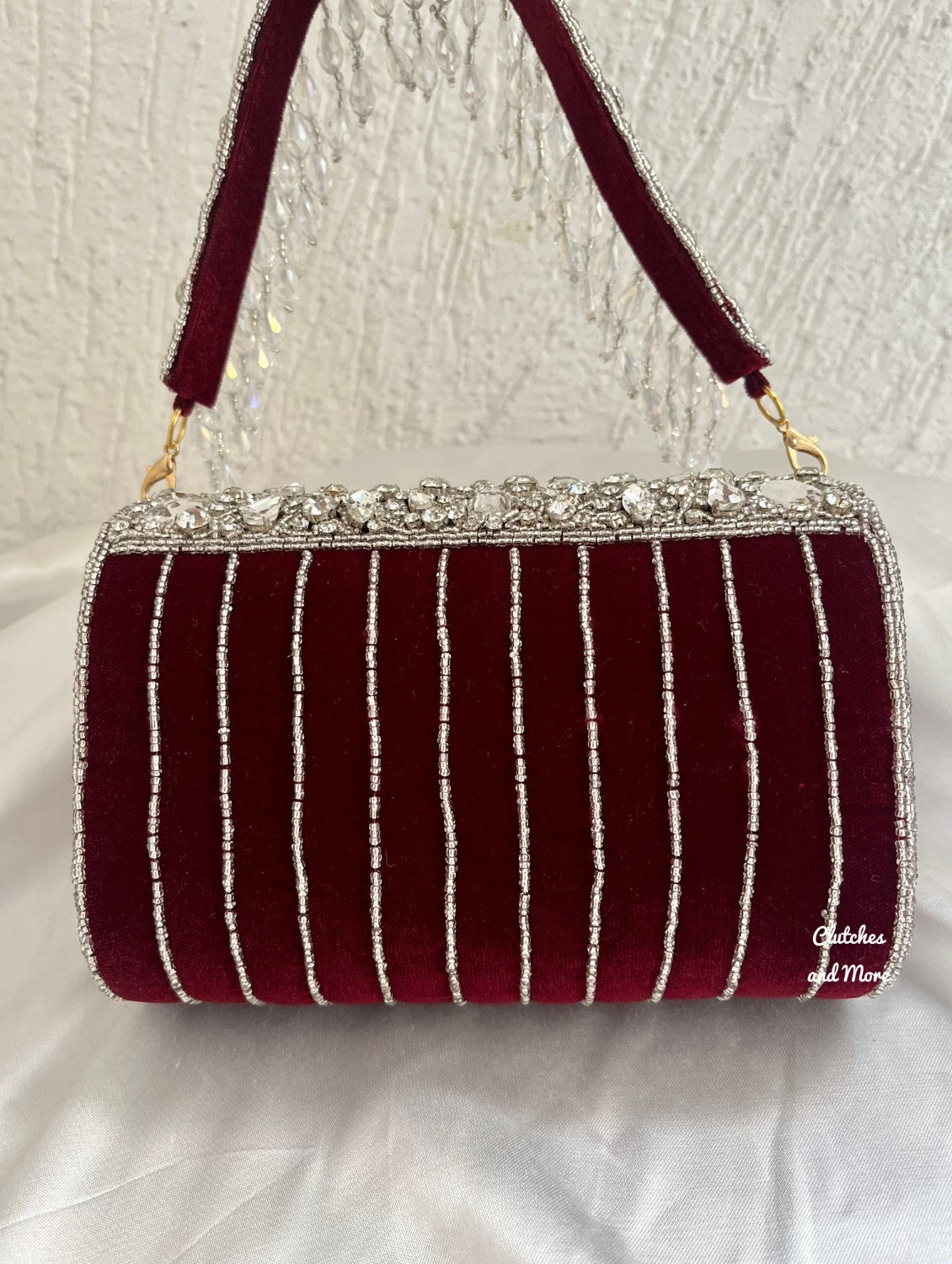 Premium Stone studded Bag Maroon