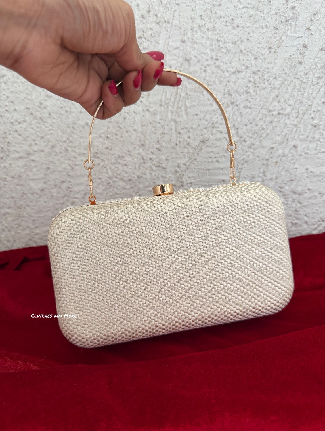 Penny Pearl Clutch White