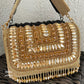 Gold Stone and Crystal Flap Bag