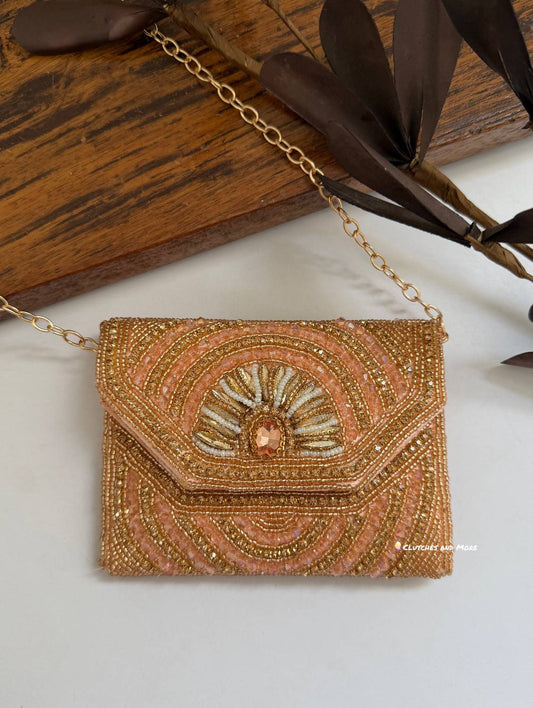 Mini Handwork Flap Bag Rose Gold
