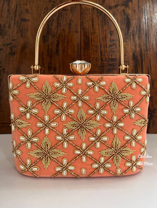 Peach Suitcase Clutch