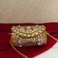 Kasika Kundan Brass Mini Clutch Cylindrical Multi