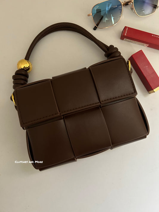 Choco Brown Blocks Casual Bag
