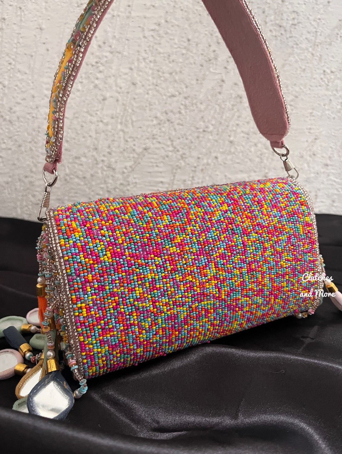 Mirror Flap Bag Multicolored ( Light Pink Base )