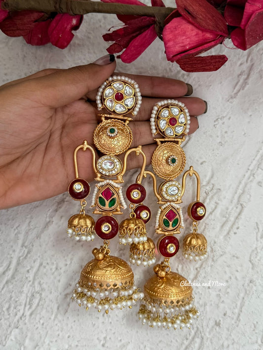 Haniya Gold Kashmiri Jhumka
