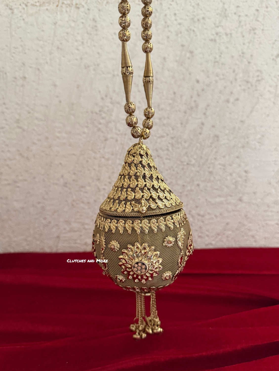 Mini Metal Potli Bag Antique Gold