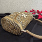 Mehnaaz Kundan Brass Clutch Gold White