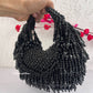 Alice Premium Black Crystal Moon Bag