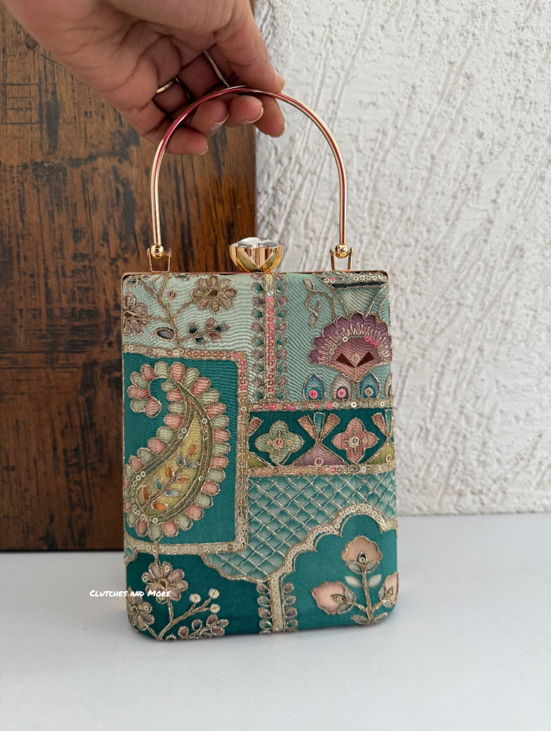 Maharani Party Bag Green Ferozi Multi