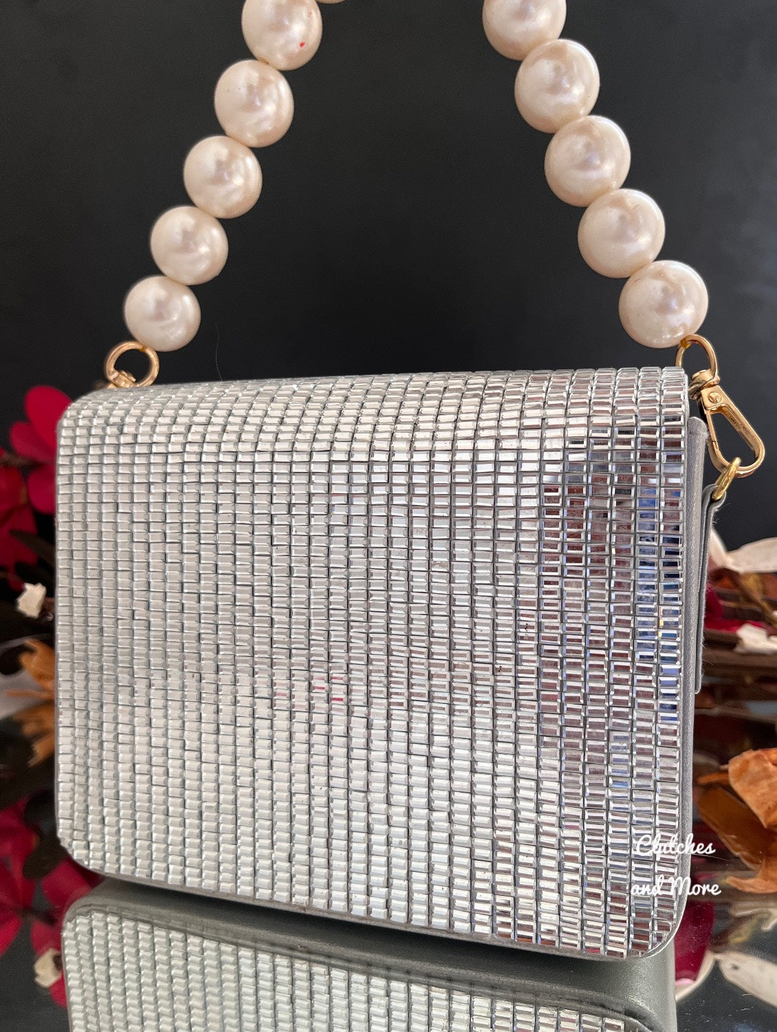 Dazzle Dem Box Clutch Silver