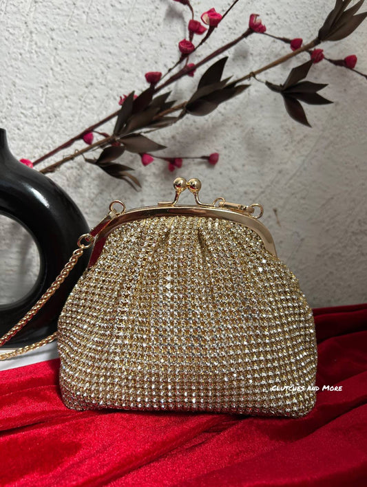 Rhinestone Gold Batua Bag