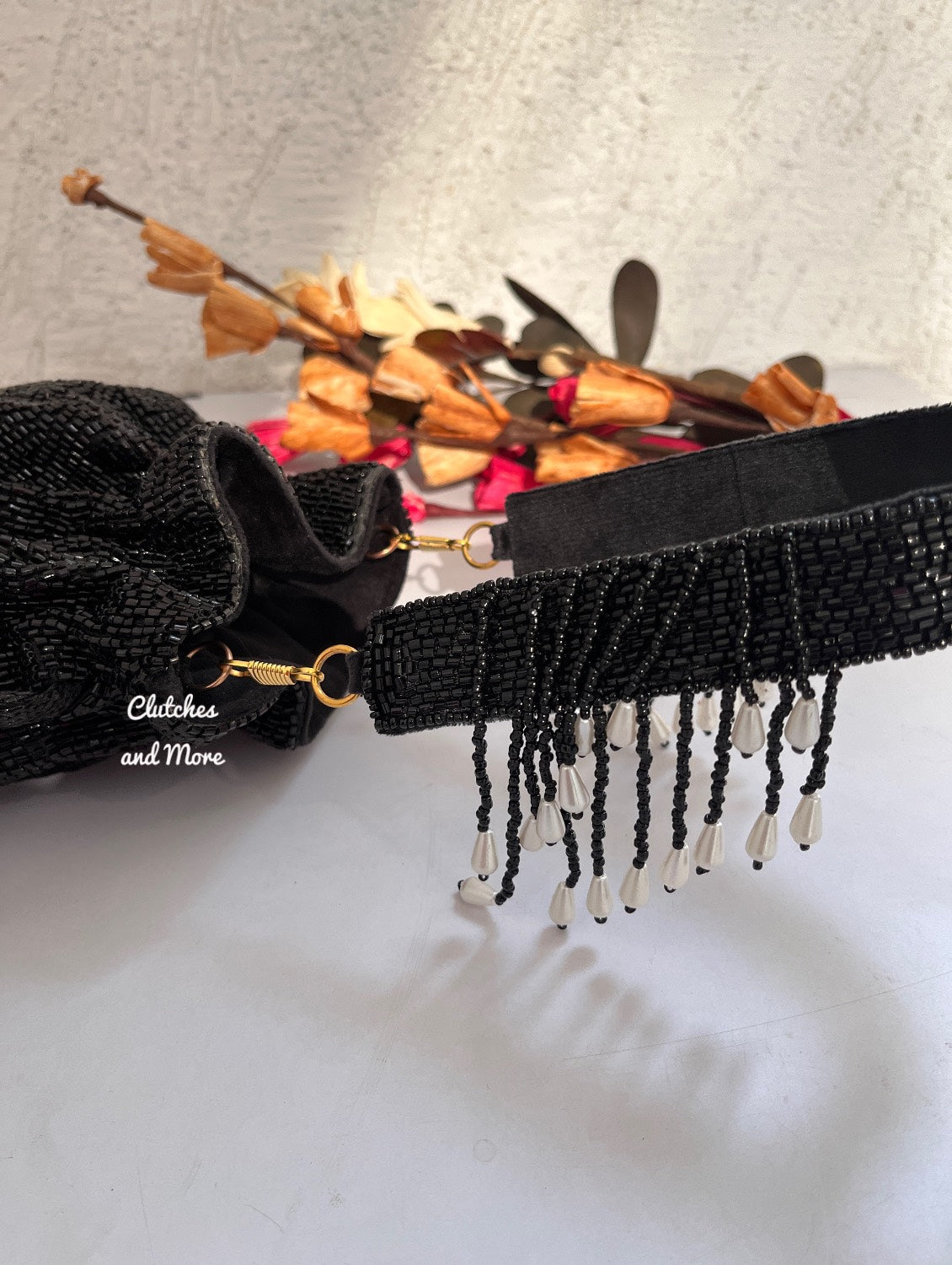 Black Long tassle potli