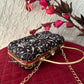 Naina Black White Clutch