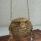 Noor Brass Mini Dark Gold Clutch
