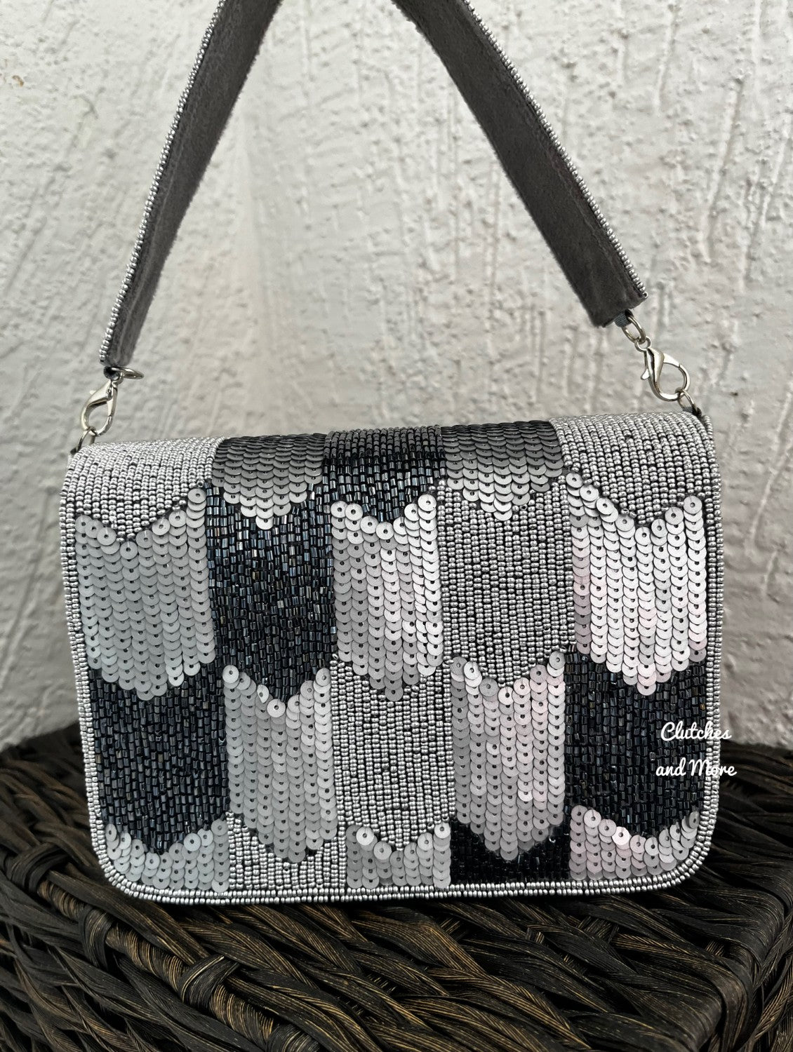 Silver Grey Flap Bag