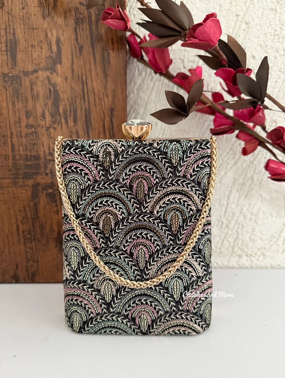 Ibadat Chikankari Bag Black