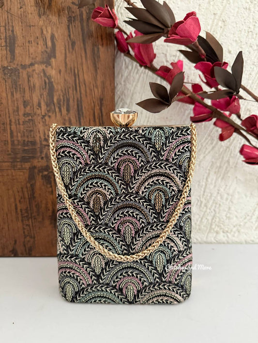 Ibadat Chikankari Bag Black