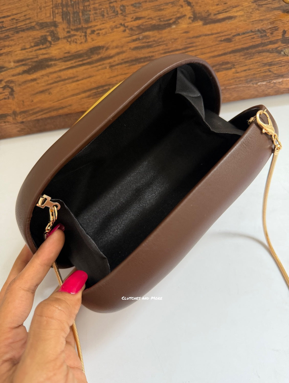 The ZARA Clutch Chocolate Brown