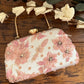Pink White Floral Clutch