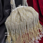 Silver Long Tassle Batua Bag