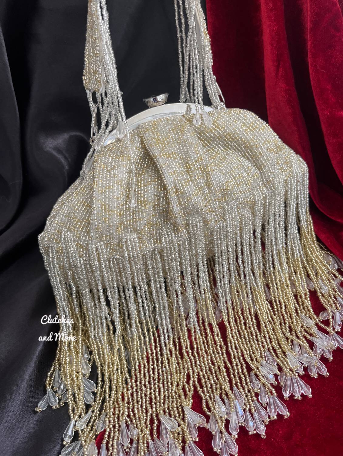 Silver Long Tassle Batua Bag