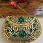 Kasika Kundan Brass Clutch Gold Green