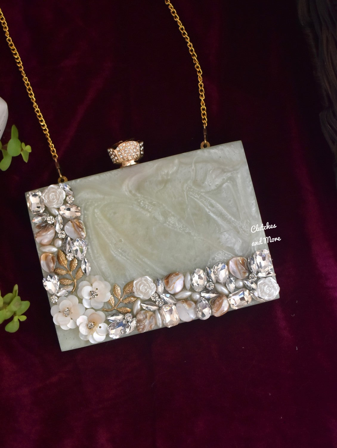 Pastel Green Resin clutch